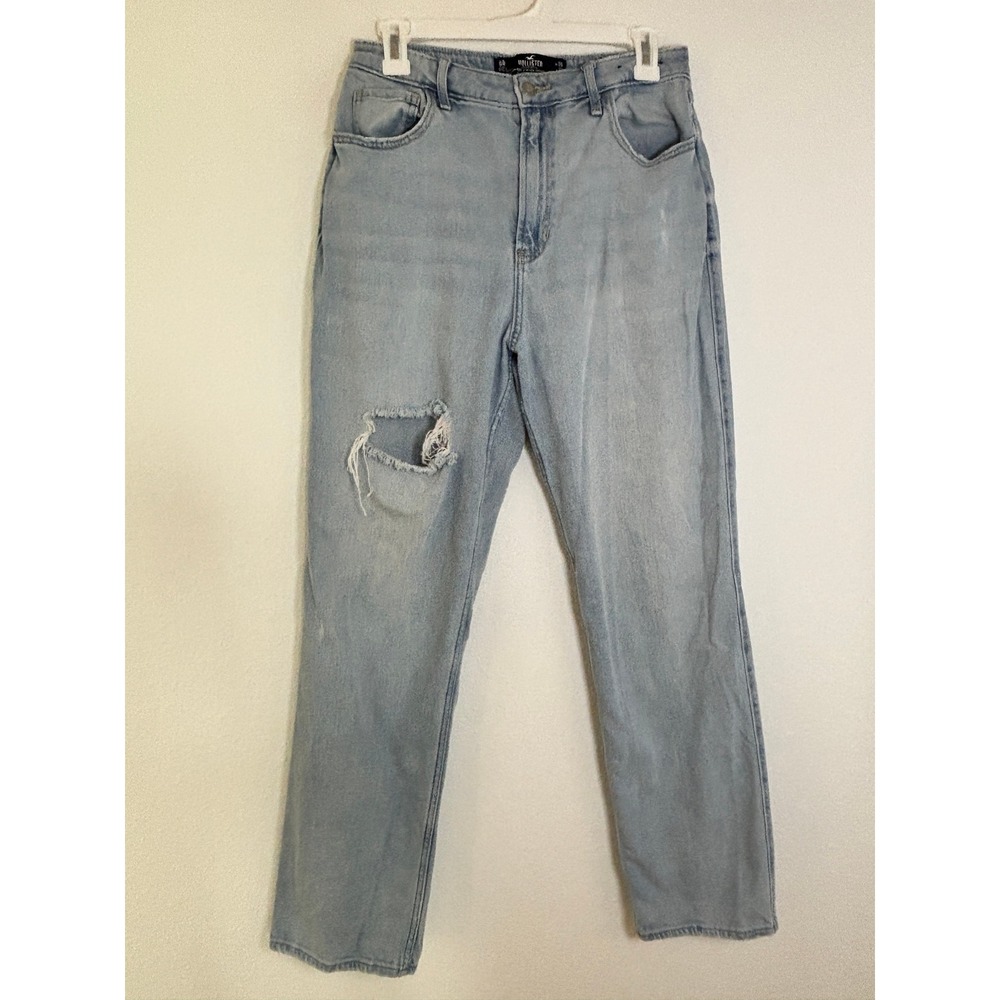 Hollister Ultra High-Rise Stacked Vintage Straight Jeans Light Wash 9R W29 L31